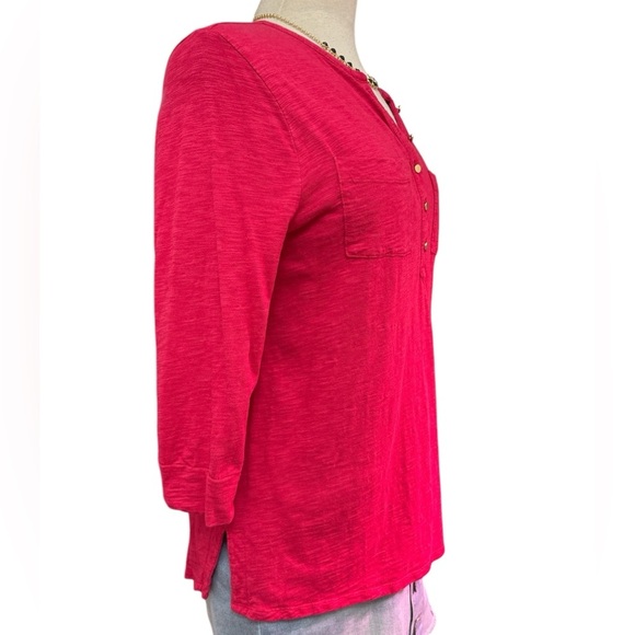 Chico’s Women's Cotton Slub Henley Ultimate Tee - Picture 4 of 10